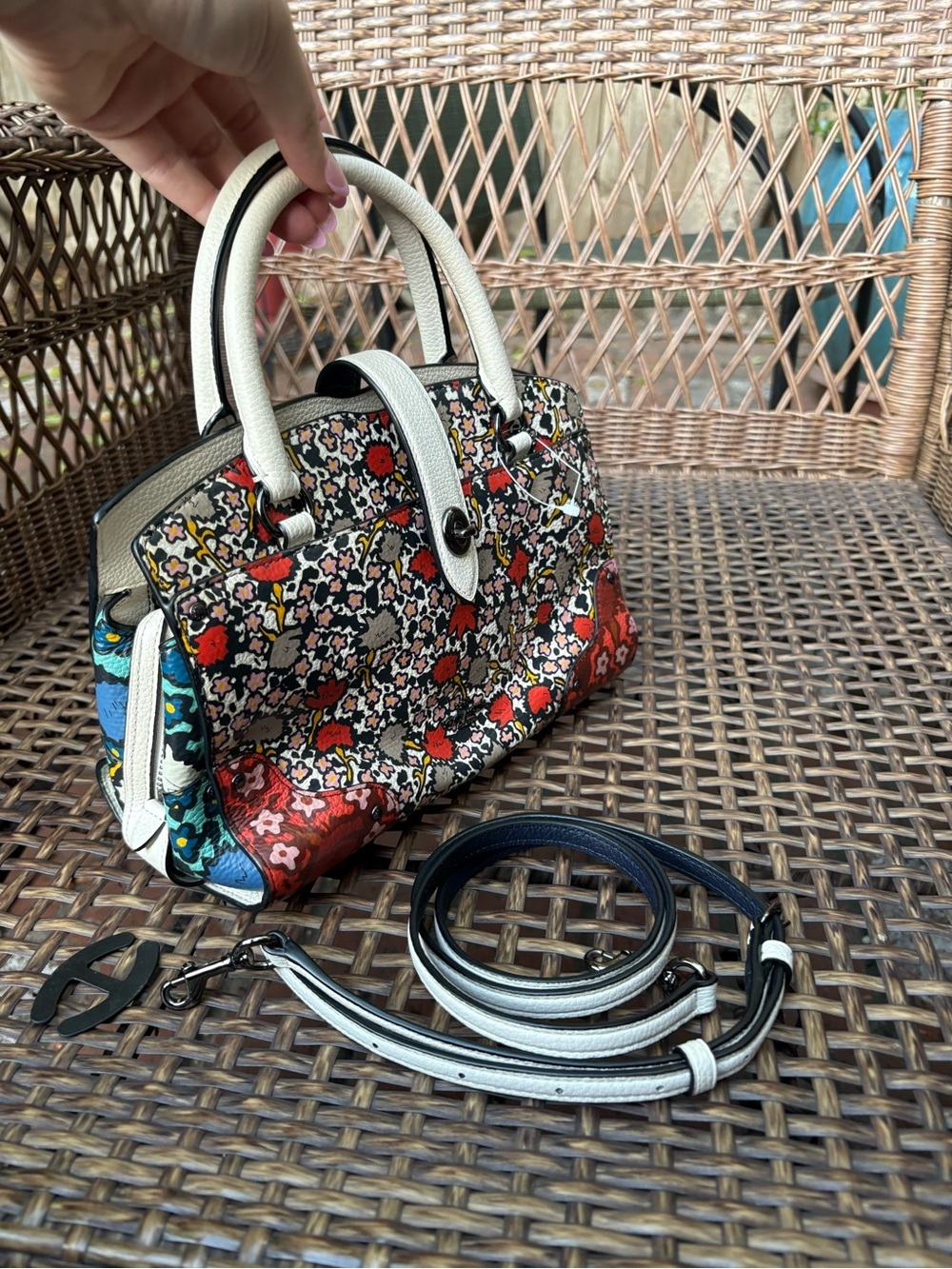 Coach Mercer Satchel 24 With Multi Yankee Floral Print - Picture 7 of 12